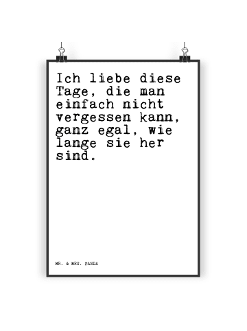 Mr. & Mrs. Panda Bild Ich liebe diese Tage,... mit Spruch in Weiß