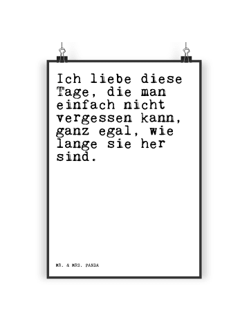 Mr. & Mrs. Panda Poster Ich liebe diese Tage,... mit Spruch in Weiß