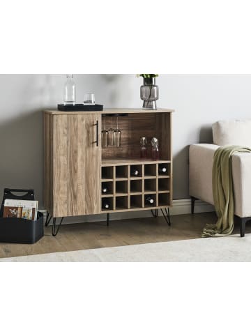 Beliani Weinregal ELISTON in Braun/Schwarz - (W) 97 x (H) 90 x (L) 36 cm