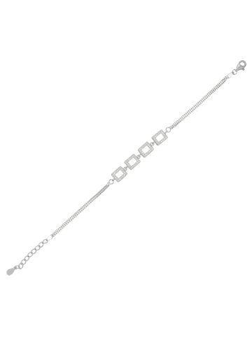 Adeliás Damen Armband aus 925 Silber mit Zirkonia 17+3 cm in silber