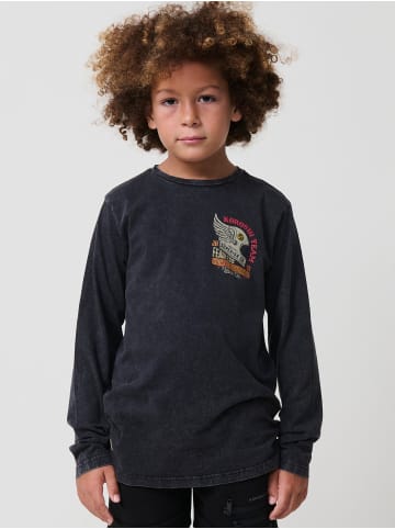 KOROSHI Langärmliges Jungen-T-Shirt in SCHWARZ