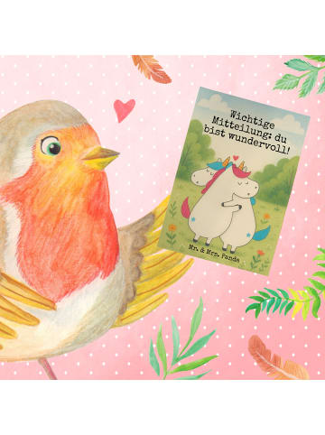 Mr. & Mrs. Panda Grußkarte Einhorn Mitteilung Design mit Spruch in Weiß