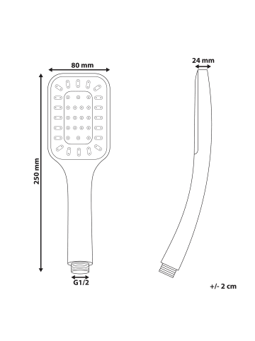 Beliani Wannenarmaturen AMAJA in Silber - (W) 8 x (H) 25 x (L) 2 cm