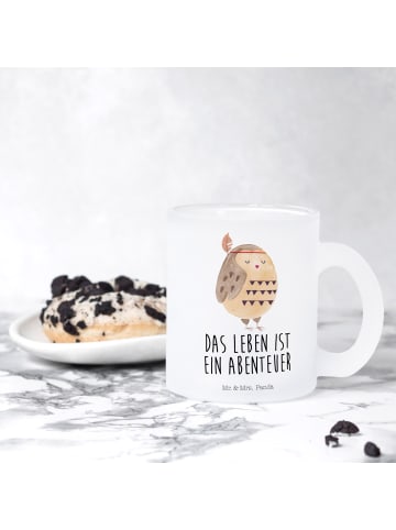 Mr. & Mrs. Panda Teeglas Eule Federschmuck mit Spruch in Transparent