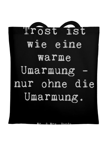 Mr. & Mrs. Panda Tote Bag Spruch Trost Umarmung mit Spruch in Schwarz