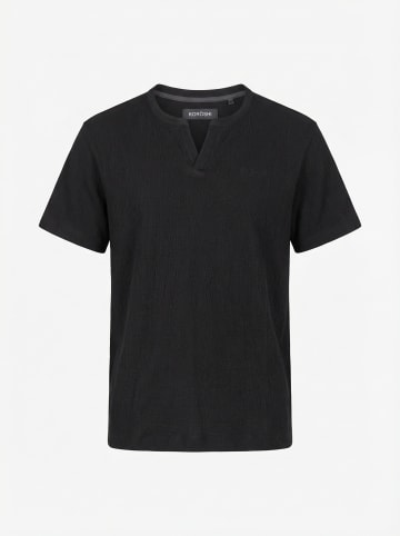 KOROSHI Henley shirt struktur in Schwarz
