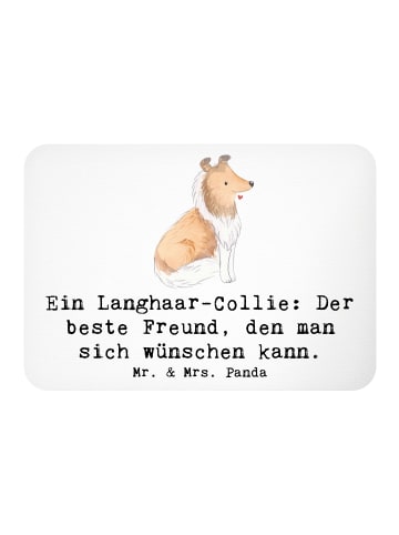 Mr. & Mrs. Panda Büromagnet Langhaar Collie Freund mit Spruch in Weiß