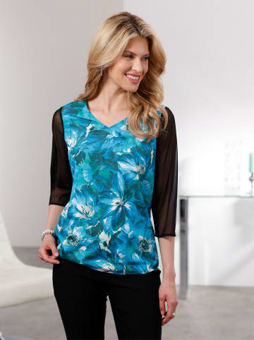 Sieh an! Schlupfbluse in schwarz-topas-bedruckt