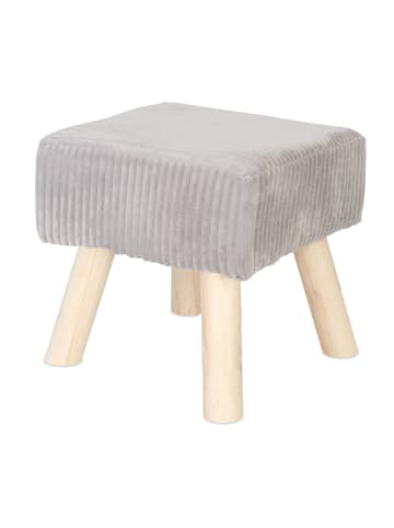 relaxdays Hocker in Hellgrau/ Natur - (B)30 x (H)30 x (T)30 cm