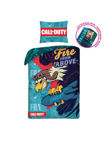 COFI 1453 Call Of Duty Bettwäsche Set aus Baumwolle Bettdeckenbezug 140 × 200 in Blau