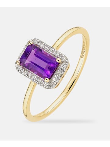 Diamant L'éternel Ring, mit Amethyst, 375 Gelbgold