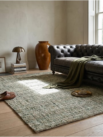 KADIMA DESIGN Wollteppich Handgewebt OTLEY Naturfaser Wohnzimmer in Grün