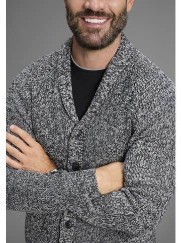 Man's World Strickjacke in schwarz melange