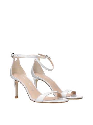 Stuart Weitzman Weiß Leder Stiletto Absatz Sandalen