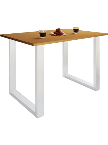 VCM  Premium Holz Esstisch Tisch Xona U Weiß in Buche