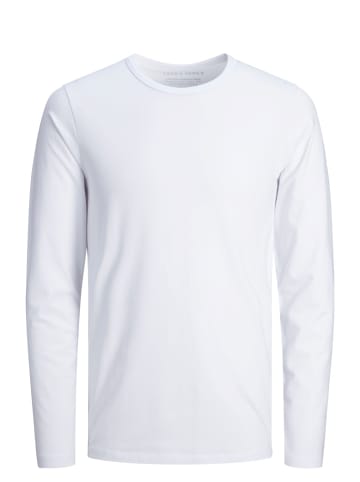 Jack & Jones Longsleeve Basic Stretch Shirt JJEBASIC Dünner Pullover in Weiß
