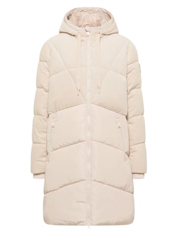 Cecil Puffer Mantel mit Cordmix in Weiß