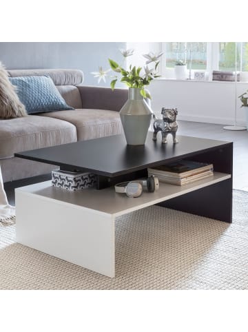 KADIMA DESIGN Wohnzimmertisch 90 x 43 x 60 cm mit Ablage Holz Schwarz / ,