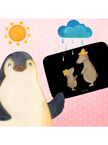 Mr. & Mrs. Panda Badezimmerteppich Bären mit Hut ohne Spruch in Schwarz