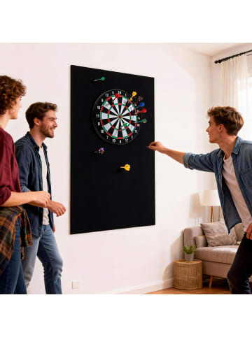 relaxdays 6-tlg. Dartscheibe-Schutz Set in Schwarz - 60 x 90 cm