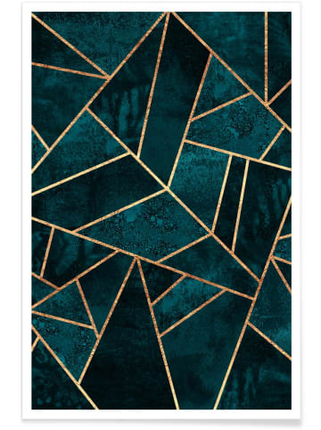 Juniqe Poster "Deep Teal Stone" in Grün & Türkis