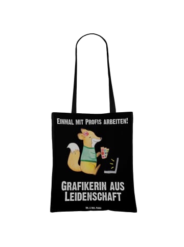 Mr. & Mrs. Panda Shopping Tasche Grafikerin Leidenschaft mit Spruch in Schwarz