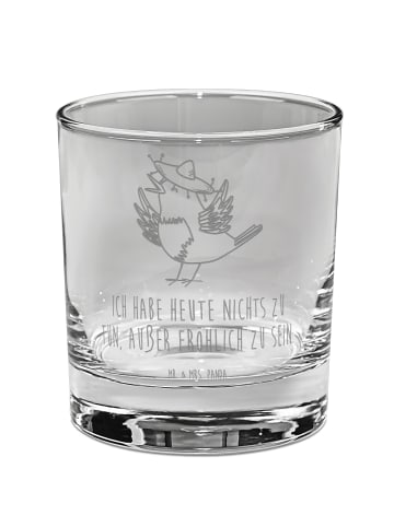 Mr. & Mrs. Panda Whiskey Glas Rabe Sombrero mit Spruch in Transparent