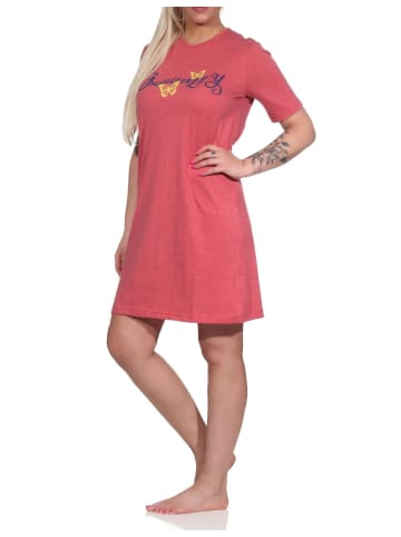 NORMANN kurzarm Nachthemd Schmetterling - 73182 in rot