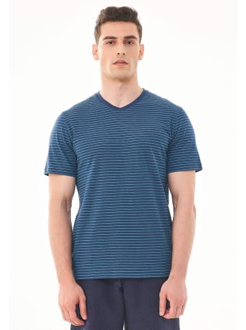 Organication T-Shirt "MOR13646" in Navy/Petrolgrün