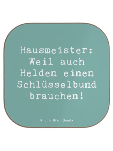 Mr. & Mrs. Panda Tischschoner Spruch Hausmeister Held mit Spruch in Meeresbrise