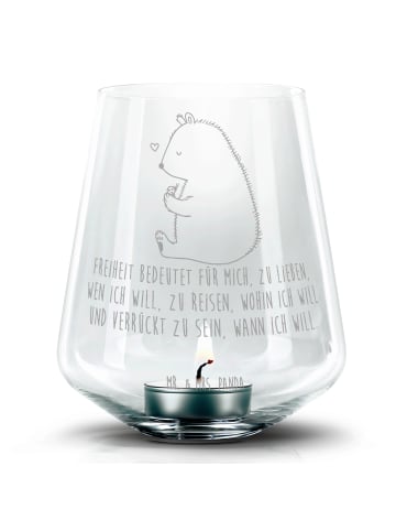 Mr. & Mrs. Panda Kerzenhalter Glas Bär Marienkäfer mit Spruch in Transparent