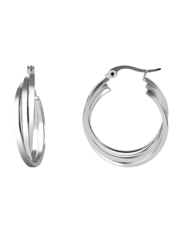 Adeliás Damen Ohrringe – Creole aus Edelstahl in silber