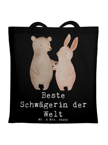 Mr. & Mrs. Panda Beuteltasche Hase Beste Schwägerin der Welt mit... in Schwarz