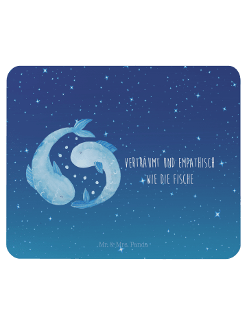 Mr. & Mrs. Panda Mousepad Sternzeichen Fische mit Spruch in Sternenhimmel Blau