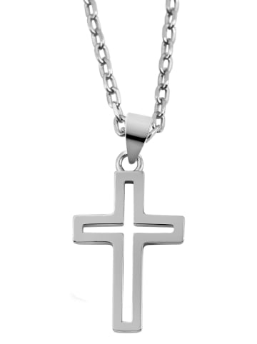Adeliás Unisex Anhänger – Kreuz Kreuzanhänger aus 925 Silber in silber