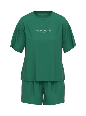 Tom Tailor Shorty Geel in grün-dunkel-uni