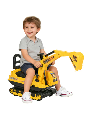 HOMCOM Sitzbagger bis 30kg Kinder 1,5-4 Jahre Gelb