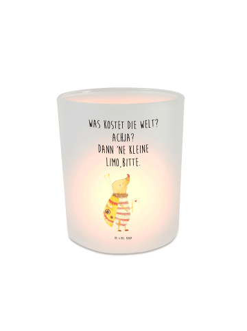 Mr. & Mrs. Panda Windlicht Glas Nachtfalter Fähnchen mit Spruch in Transparent