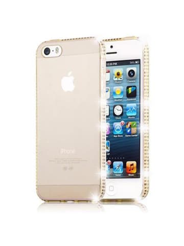 cadorabo Hülle für Apple iPhone 5 / 5S / SE 2016 Strass Design in TRANSPARENT GOLD