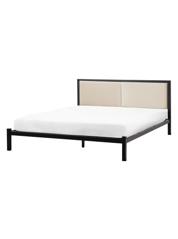 Beliani Doppelbett CLAMART in Schwarz/Beige - (W) 147 x (H) 85 x (L) 210 cm