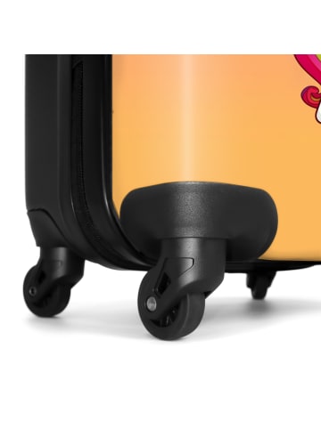 MuchoWow Suitcase, Koffer, Reisekoffer Einhorn rosa orange