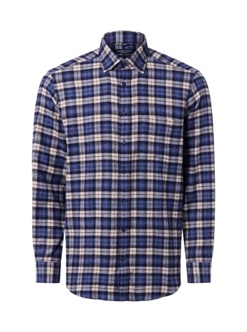 Andrew James Flanellhemd in sand blau - 0006