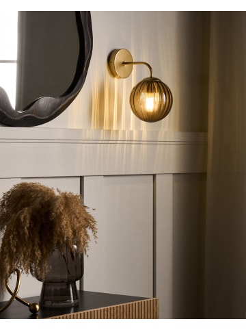 Beliani Wandleuchten BOOMI in Braun/Gold - (W) 15 x (H) 28 x (L) 22 cm