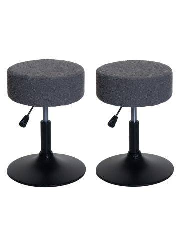 MCW 2er-Set Sitzhocker C22 Bouclé, Dunkelgrau