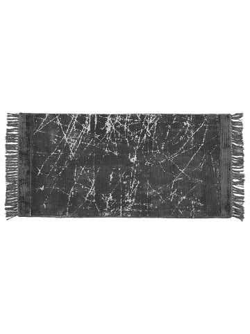 Beliani Kurzflor HANLI in Grau/Weiß - (W) 80 x (H) 0.3 x (L) 150 cm