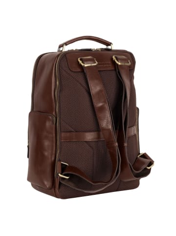 Leonhard Heyden Cambridge Rucksack Leder 42 cm Laptopfach rotbraun