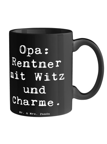 Mr. & Mrs. Panda Tasse Opa Rentner mit Spruch in Schwarz