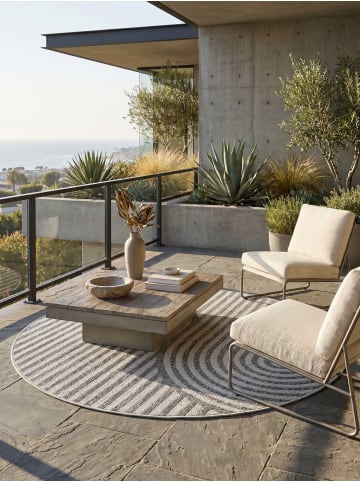 KADIMA DESIGN Outdoorteppich Boho Wetterfest UV-beständig Waschbar in Grau