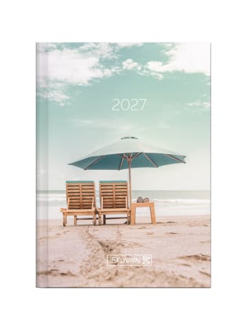 BRUNNEN Taschenkalender 731 10x14cm 1 Woche/2 Seiten Grafic-Einband Sunbeds ...
