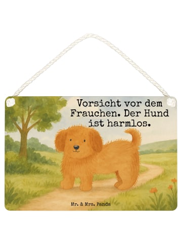 Mr. & Mrs. Panda Deko Schild Hund Flauschig Design mit Spruch in Weiß